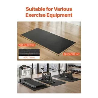 VEVOR Laufbandmatte für Teppichboden Bodenschutzmatte (760 x 1820 mm) für Sportgeräte 6 mm dick, Trainingsgerätematte für Laufbänder Heimtrainer Liegeräder, hochdichter PVC-Bodenschutz VEVOR Laufbandmatte für Teppichboden Bodenschutzmatte (760 x 1820 mm) für Sportgeräte 6 mm dick, Trainingsgerätematte für Laufbänder Heimtrainer Liegeräder, hochdichter PVC-Bodenschutz
