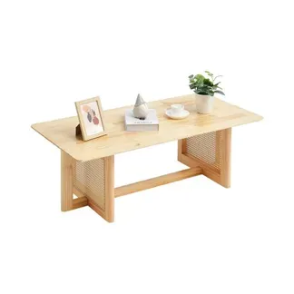 VEVOR Rattan-Couchtisch rechteckiger Kaffeetisch aus geflochtenem Rattanholz mit Tischplatte aus Gummibaumholz, 120 cm moderner Boho-Couchtisch mit Stauraum & Beinen aus Naturholz, für Wohnzimmer VEVOR Rattan-Couchtisch rechteckiger Kaffeetisch aus geflochtenem Rattanholz mit Tischplatte aus Gummibaumholz, 120 cm moderner Boho-Couchtisch mit Stauraum & Beinen aus Naturholz, für Wohnzimmer