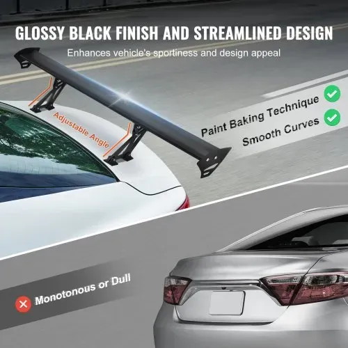 VEVOR GT Wing Autospoiler, 110 cm Universalspoiler mit Einzeldeck, verstellbares leichtes Aluminium, Auto-Heckspoilerflügel, Rennspoiler BGW/JDM Drift Schwarz – Bild 3