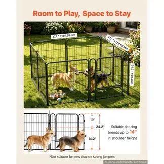 VEVOR Welpenauslauf Welpenfreigehege Laufgitter Welpenzaun 61cm 8-tlg., Spielplatz für Kleine Hunde Katzen & Andere Kleintiere Faltbar Durch die Verschiedenen Formen Vielfältig Einsetzbar VEVOR Welpenauslauf Welpenfreigehege Laufgitter Welpenzaun 61cm 8-tlg., Spielplatz für Kleine Hunde Katzen & Andere Kleintiere Faltbar Durch die Verschiedenen Formen Vielfältig Einsetzbar