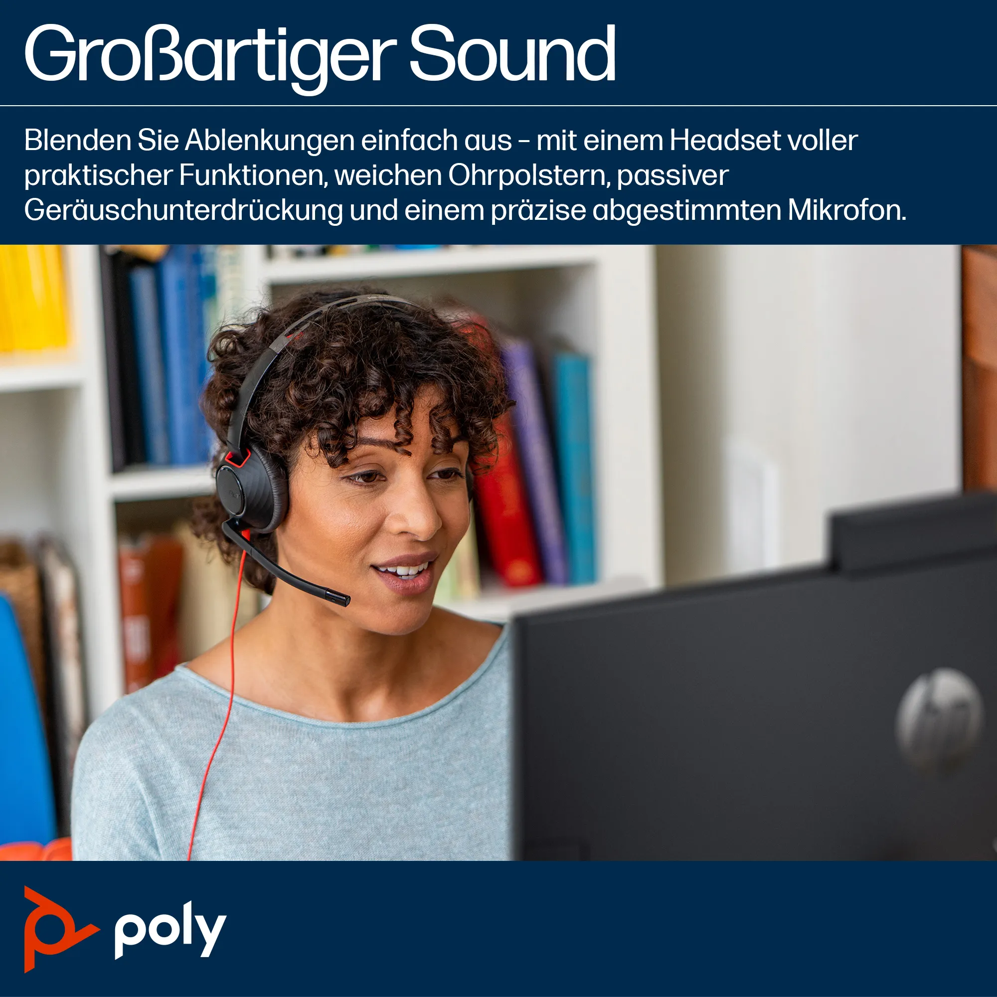 HP Poly Blackwire 5220 Stereo USB-C-Headset +3,5-mm-Stecker +USB-C/A-Adapter (Packungseinheit) – Bild 4