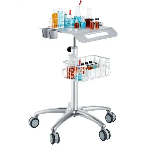 VEVOR Medizinischer Wagen, Salonwagen mit Rädern, Mobiler Rollwagen 68-109 cm Höhenverstellbar, Salonstationen aus Metall für Friseure, Rollender Desktop-Laborwagen für Klinik, Schönheit und Salon – Bild 9