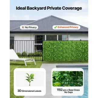 VEVOR Künstliche Hecke, 3×1 m Pflanzenwand, PE-Sichtschutz, Sichtschutzzaun, Windschutz, Heckenzaun, Kunstpflanzen Balkonverkleidung für Hochzeiten, Innenräume, Außengärten, Hinterhöfe (1 Stk.) VEVOR Künstliche Hecke, 3×1 m Pflanzenwand, PE-Sichtschutz, Sichtschutzzaun, Windschutz, Heckenzaun, Kunstpflanzen Balkonverkleidung für Hochzeiten, Innenräume, Außengärten, Hinterhöfe (1 Stk.)