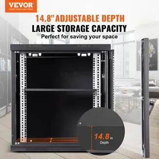 VEVOR 9U Wandmontage-Netzwerkserver-Rack-Schrankgehäuse 60x45x50cm, 393,7 cm tiefes Türschloss VEVOR 9U Wandmontage-Netzwerkserver-Rack-Schrankgehäuse 60x45x50cm, 393,7 cm tiefes Türschloss