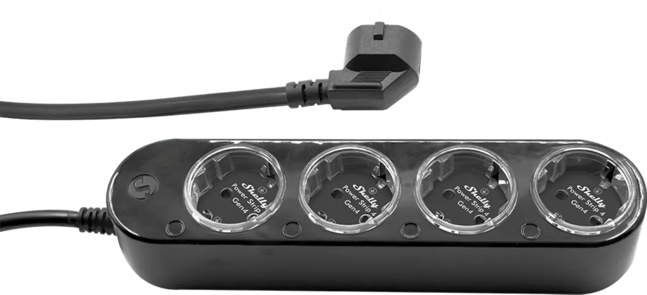 Shelly · Plug & Play "Power Strip 4 Gen4" · Smarte Steckdosenleiste · 4x 12A · Messfunktion · WLAN · Zigbee · Matter · BT · schwarz – Bild 3
