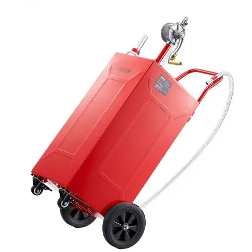 VEVOR 132,5L Kraftstofftrolley Mobile Tankanlage mit Manueller Pumpe Rot, Tragbarer Kraftstoffbehälter für Auto Rasenmäher ATV, Mit 4 Rollen & Ölstandsanzeige, Für Benzin & Diesel, Kohlenstoffstahl – Bild 10