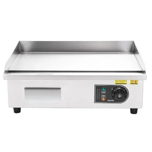 VEVOR Elektrogrill gewerbliche Grillplatte (535 x 300 mm) 3200 W mit 50-300 °C einstellbarer Temperaturregelung, Bratplatte Griddleplatte mit 2 Spachteln & 2 Bürsten & 4 Fußpolstern für Steak – Bild 9