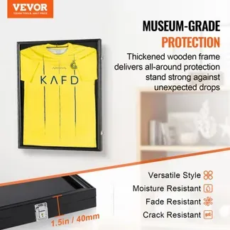 VEVOR 2er-Set Trikot-Vitrine 590 x 790 x 40 mm abschließbare Schattenbox für Sporttrikots mit 98 % UV-Schutz PC-Glas und Kleiderbügeln für Baseball- Basketball- Football- Hockey-Shirts und Uniformen VEVOR 2er-Set Trikot-Vitrine 590 x 790 x 40 mm abschließbare Schattenbox für Sporttrikots mit 98 % UV-Schutz PC-Glas und Kleiderbügeln für Baseball- Basketball- Football- Hockey-Shirts und Uniformen
