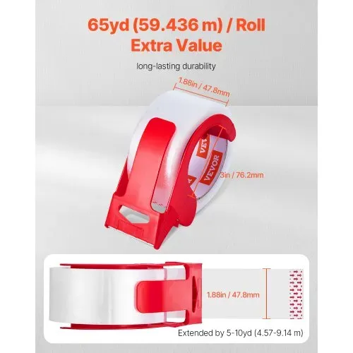 VEVOR Transparentes Packband, 76,2 mm Kern, 6er-Set 47,8 mm x 59,436 m Paketklebeband mit Spender, 0,068 mm Hochleistungs-Klebeband Ideal für Umzüge, Lagerung und Verpackung, Versand und Postversand VEVOR Transparentes Packband, 76,2 mm Kern, 6er-Set 47,8 mm x 59,436 m Paketklebeband mit Spender, 0,068 mm Hochleistungs-Klebeband Ideal für Umzüge, Lagerung und Verpackung, Versand und Postversand