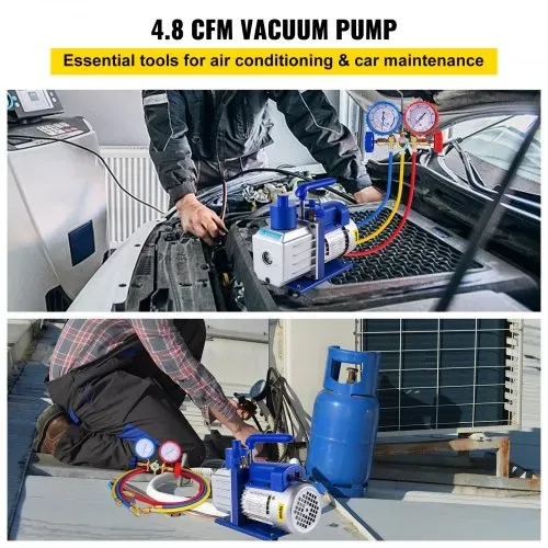 VEVOR 136 L/min(4.8CFM) Vakuumpumpe, 249 W(1/3HP) Unterdruckpumpe Vakuumgeräte Pumpe, 5Pa Vakuumpumpe Unterdruckpumpe, Refrigerant Vacuum Pump, Vacuum Pump, Vakuumpumpe Unterdruckpumpe VEVOR 136 L/min(4.8CFM) Vakuumpumpe, 249 W(1/3HP) Unterdruckpumpe Vakuumgeräte Pumpe, 5Pa Vakuumpumpe Unterdruckpumpe, Refrigerant Vacuum Pump, Vacuum Pump, Vakuumpumpe Unterdruckpumpe