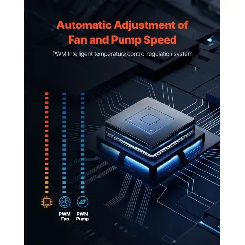 VEVOR CPU-Flüssigkeitskühler, AIO-CPU-Wasserkühler – 120-mm-PWN-Lüfter & -Pumpe, PC-Wasserkühlung mit 5,3 cm LCD-Display & ARGB-Licht, für Intel 115X/1366/2011/1700/1200, AMD AM4/AM5 – Bild 4