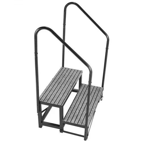 VEVOR Wohnmobiltreppe mit 2 Handläufen (2 Stufen), Standtreppe mit 300 kg Tragkraft, Außentreppe mit Rutschfester Matte für Senioren/Haustiere, Trittstufe für Camper, Mobilheim, Veranda, Pool und Spa – Bild 9