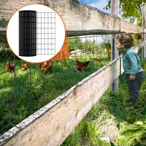 VEVOR Volierendraht 61 x 1524 cm, Gartenzaun, 1,52 mm Maschendrahtzaunrolle, Vinylbeschichtetes Drahtzaun für Hühnerstallbarrieren, Kaninchen- und Schlangenzäune, Geflügelgehege – Bild 7