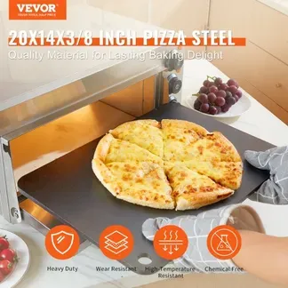 VEVOR Pizzastein Pizzastahl 508 x 355 x 10 mm, Pizzastahlplatte für den Ofen, Vorgewürzter Pizza-Backstein aus Q235-Kohlenstoffstahl mit Höherer Leitfähigkeit für Restaurants, Cafés, Straßenläden VEVOR Pizzastein Pizzastahl 508 x 355 x 10 mm, Pizzastahlplatte für den Ofen, Vorgewürzter Pizza-Backstein aus Q235-Kohlenstoffstahl mit Höherer Leitfähigkeit für Restaurants, Cafés, Straßenläden