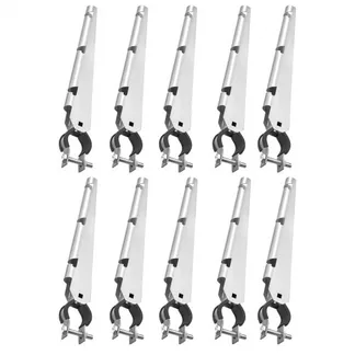 VEVOR Übersteigschutz Zaunerhöhung, 10er-Pack, Stacheldrahtabweiser 375 mm, Stacheldrahthalter für 3,3 cm bis 3,8 cm Maschendrahtzäune, Ω-Halterungsdesign, Stacheldrahtarm aus verzinktem Stahl VEVOR Übersteigschutz Zaunerhöhung, 10er-Pack, Stacheldrahtabweiser 375 mm, Stacheldrahthalter für 3,3 cm bis 3,8 cm Maschendrahtzäune, Ω-Halterungsdesign, Stacheldrahtarm aus verzinktem Stahl