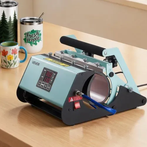 VEVOR Tassenpresse Becherdruckmaschine Mug Sublimationspresse 887ml Grün, inkl. Klebeband & Handschuhen Einfache Temperatur- & Zeiteinstellung für Sublimationsdruck auf Bechern & Tassen – Bild 7