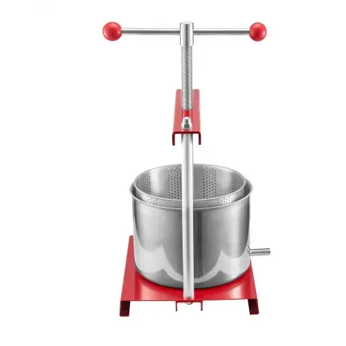 VEVOR Obstweinpresse Obstmühle Apfelmühle (6 L) mit 2 Edelstahlfässer, manueller Entsafter, Apfelweinpresse Apfelpresse Traubenpresse Olivenölpresse Saftpresse mit T-Griff für Küche Zuhause – Bild 10