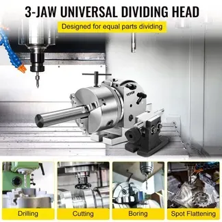 VEVOR Teilapparat mit backenfutter MT2, Rotary Tisch mit Indizierung Höhe der Mitte 100 mm, Dividing Head 23 kg, Rotary Tisch mit Tellern, Eine Starke Unterstützung zu Bearbeitenden Werkstück VEVOR Teilapparat mit backenfutter MT2, Rotary Tisch mit Indizierung Höhe der Mitte 100 mm, Dividing Head 23 kg, Rotary Tisch mit Tellern, Eine Starke Unterstützung zu Bearbeitenden Werkstück