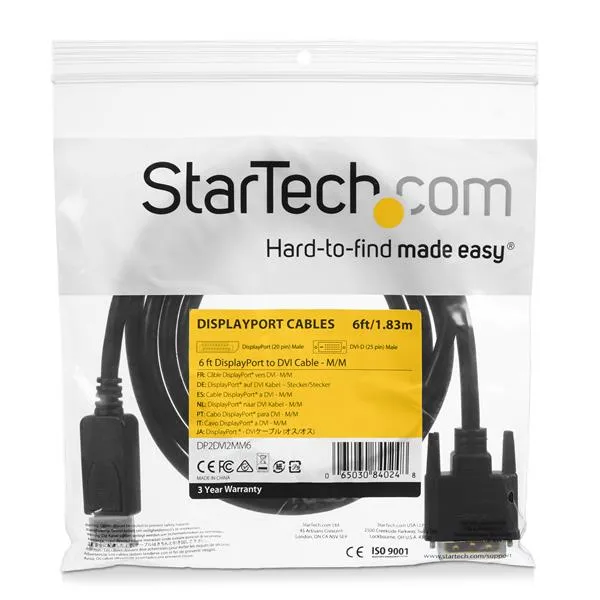 StarTech.com 1,8m DisplayPort auf DVI Kabel - Stecker/Stecker – Bild 6