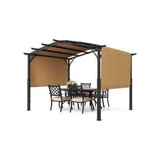 VEVOR Pergola 3650x3048x2540mm, Gartenpergola mit gewölbter Überdachung, einziehbare Pavillon mit Sonnenschutzdach, großer Terrassenpavillon, ideal für Terrasse, Hinterhof, Veranda, Pool VEVOR Pergola 3650x3048x2540mm, Gartenpergola mit gewölbter Überdachung, einziehbare Pavillon mit Sonnenschutzdach, großer Terrassenpavillon, ideal für Terrasse, Hinterhof, Veranda, Pool