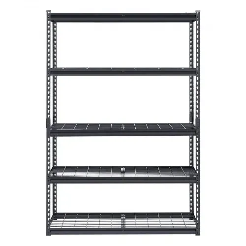 VEVOR Lagerregale, 1361 kg, 5-stufiges Schwerlastregal für die Garage, 508x1219,2x1828,8 mm, verstellbares Steckregal, Kellerregal, Industrieregal, Allzweckregal, für Küche, Lager, Keller, schwarz – Bild 8