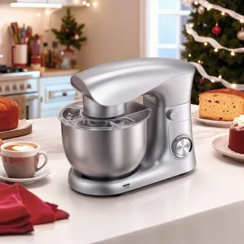 VEVOR Knetmaschine Küchenmaschine zum Backen, 1500 W Teigmaschine mit Edelstahlschüssel (4,2 L) & Knethaken & Rührbesen & Schneebesen, 10-Gang einstellbare kippbare Rührmaschine Standmixer – Bild 7