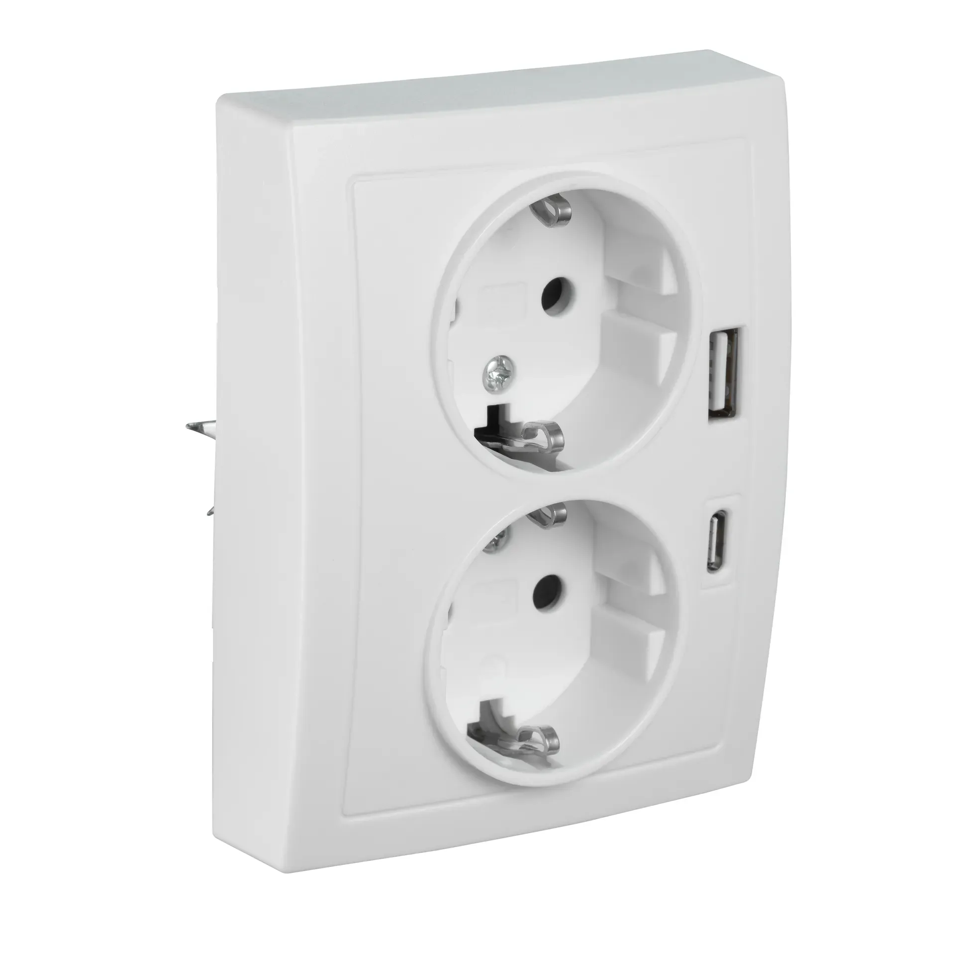 Schutzkontakt-Steckdose McPower ''Flair'' 2-fach, 250V~/16A, USB-A+C, PD20W, weiß – Bild 2