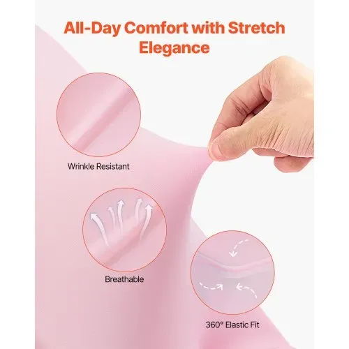 VEVOR Stuhlhussen Stuhlbezug Stretch 50 Stk. waschbarer & abnehmbarer Stuhlüberzug aus Polyester-Spandex für Hochzeitsfeiern Esszimmerbankette, passend für Klappstühle (45 x 46 x 77 cm) Pink – Bild 2
