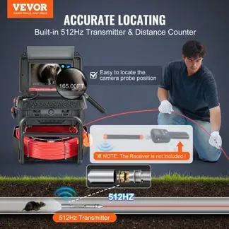 VEVOR Kanalkamera 50m Rohrkamera Rohrinspektionskamera mit 25,7cm Touchscreen VEVOR Kanalkamera 50m Rohrkamera Rohrinspektionskamera mit 25,7cm Touchscreen
