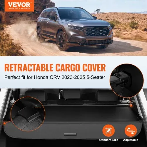 VEVOR Einziehbare Laderaumabdeckung, wasserfeste Kofferraumabdeckung, Sicherheitsschutz für Honda CRV 2023-2025 5-Seater, UV-beständige Kofferraumabdeckung aus Aluminiumlegierung & PVC-Lederstruktur VEVOR Einziehbare Laderaumabdeckung, wasserfeste Kofferraumabdeckung, Sicherheitsschutz für Honda CRV 2023-2025 5-Seater, UV-beständige Kofferraumabdeckung aus Aluminiumlegierung & PVC-Lederstruktur
