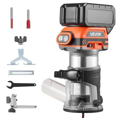 VEVOR Akku-Kantenfräse, Bürstenloser Motor, Kompakte Oberfräse mit Variabler Drehzahl & Fester Basis, 6,35 mm Spannzange, Einhandfräse
für die Holzbearbeitung, 18V, Li-Ion (Lieferung ohne Akku) VEVOR Akku-Kantenfräse, Bürstenloser Motor, Kompakte Oberfräse mit Variabler Drehzahl & Fester Basis, 6,35 mm Spannzange, Einhandfräse
für die Holzbearbeitung, 18V, Li-Ion (Lieferung ohne Akku)