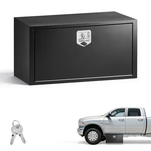 VEVOR Lkw Unterbaubox 914 x 457 x 457 mm Unterflur Staukasten Kaltgewalzter Stahl Wasserdichter Werkzeugkasten mit T-Griff Schloss für Lkw Anhänger Transporter Werkzeugkiste Unterflurkasten Schwarz VEVOR Lkw Unterbaubox 914 x 457 x 457 mm Unterflur Staukasten Kaltgewalzter Stahl Wasserdichter Werkzeugkasten mit T-Griff Schloss für Lkw Anhänger Transporter Werkzeugkiste Unterflurkasten Schwarz
