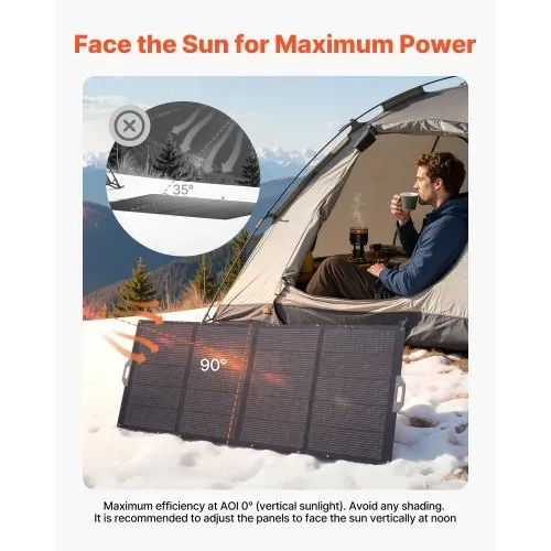 VEVOR Faltbares Solarpanel 400 W, Tragbares Solarladegerät 24 % Hocheffizienz, Monokristallines Solarmodul mit MC4-Ausgang & 10-in-1-DC-Adapter, IP67, für Powerstations, Camping, Wandertouren – Bild 7