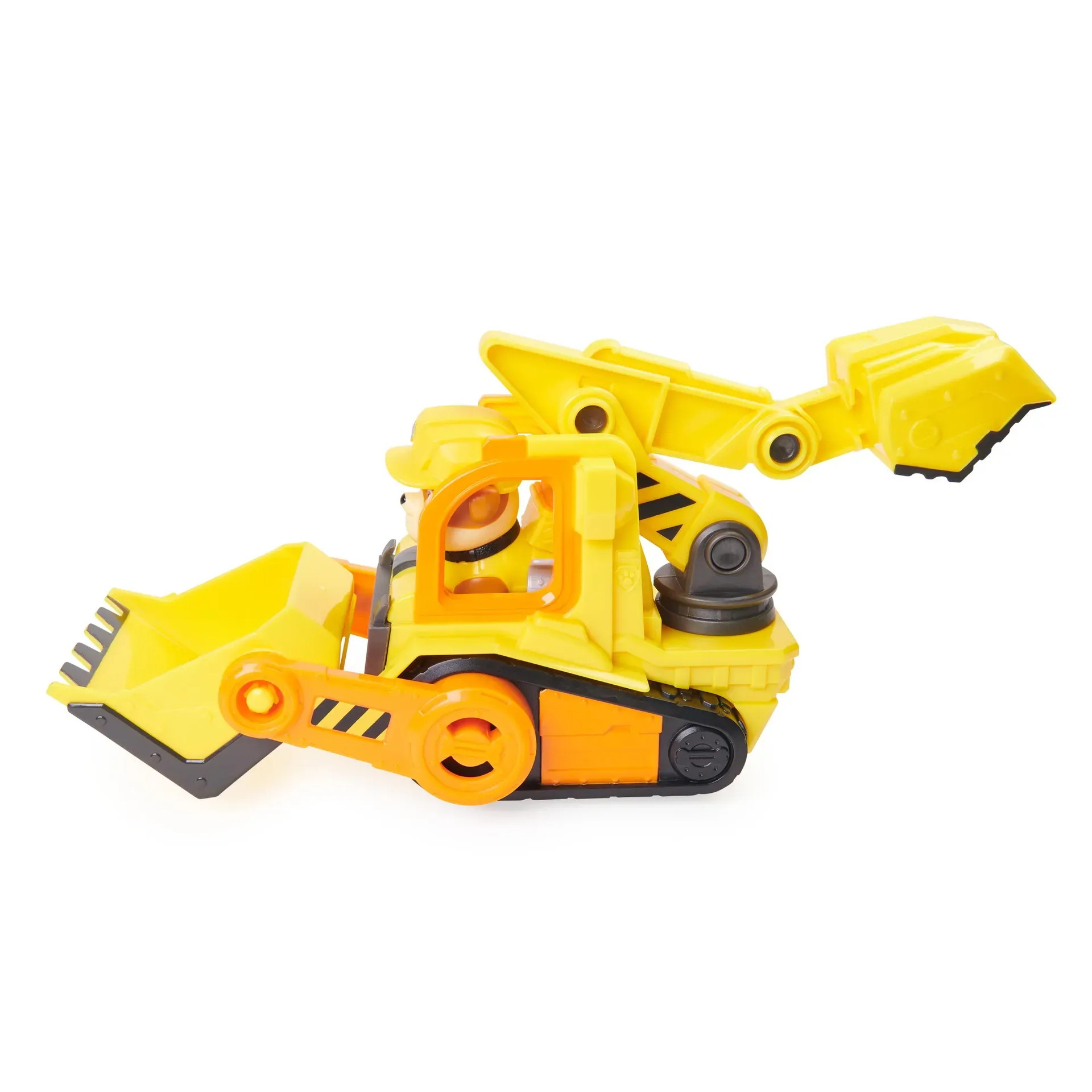Rubble & Crew Rubble und Crew - Planierraupen-Baufahrzeug (Basis Fahrzeug) mit Rubble-Figur, bewegliche Planierraupenschaufel und Bagger, Spielzeug aus TV-Serie, ab 3 Jahren – Bild 7
