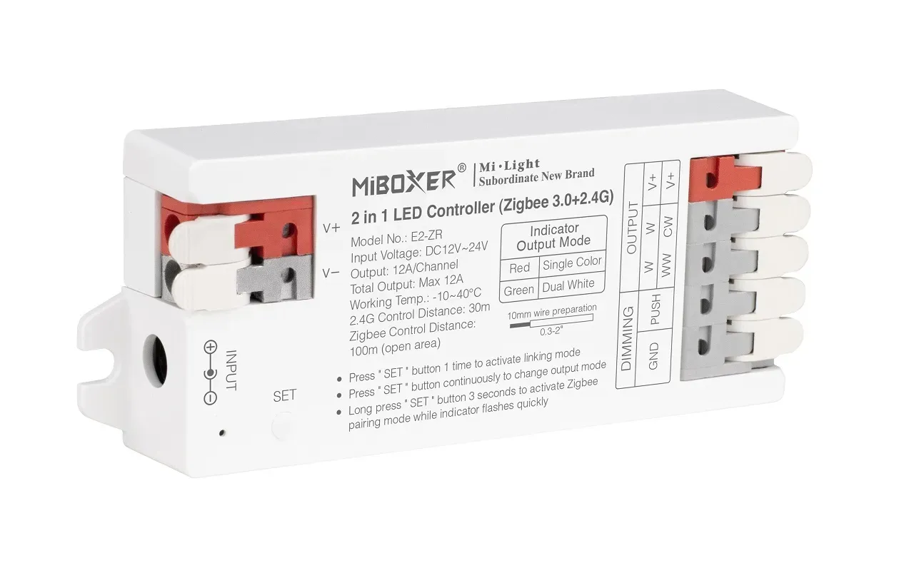 MiBoxer E2-ZR LED Controller 2in1 Single colour/CCT(dual white) Zigbee 3.0/2.4G – Bild 2