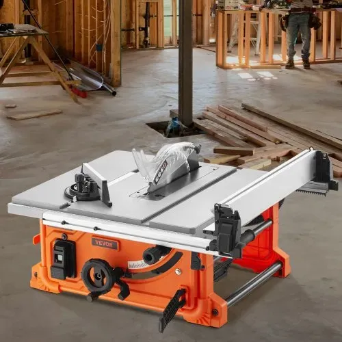VEVOR Tischkreissäge 4400U/min, Tischsäge 1800W, 85mm bei 90° Querschnitt / 60mm bei 45° Schrägschnitt, Winkelanschlag -60˚/60˚, Ideal für Schneiden von Holz und DIY-Holzbearbeitungsprojekte – Bild 7