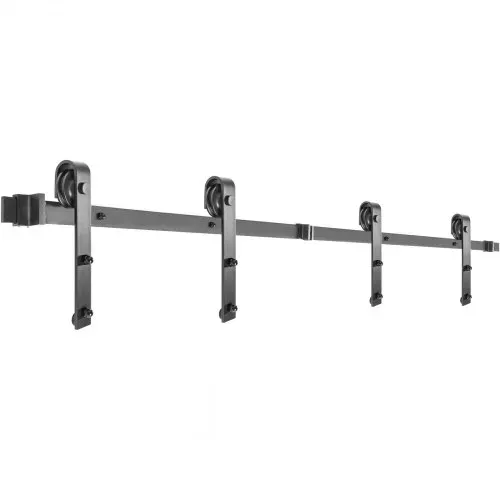 VEVOR Schiebetürbeschlag 366cm Länge Schiebetürsystem aus Kohlenstoffstahl Schiebetüren Komplettset 150kg Tragfähigkeit Laufschienen Set max. 183cm Türbreite Geeignet für Küche Scheunen Ställe – Bild 9