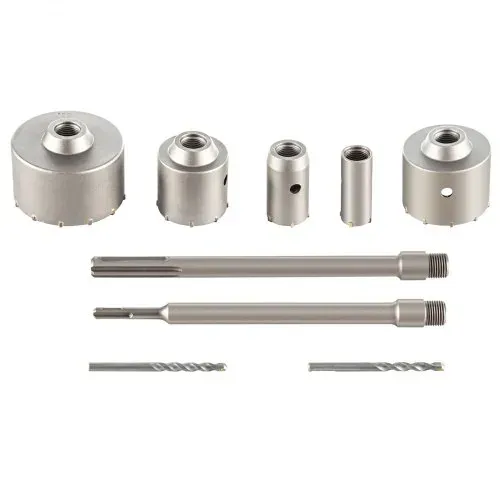 VEVOR Beton Bohrkronen Set Lochsäge 11 Stück mit SDS Max/SDS Plus & 2 Zentrierbohrer, Steckdosenbohrer Dosensenker Kronenbohrer für Mauerwerk 30-100 mm Ziegel Beton Zement Stein Wandmaterial – Bild 9
