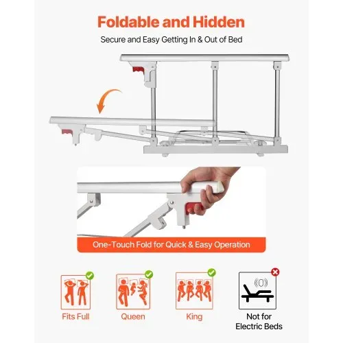 VEVOR Faltbares Bettgitter für Senioren, 70 cm Bettschutzgitter mit Befestigungsgurt, Rausfallschutz, Kantenschutz, passend für King-Size-, Queen-Size-, Full-Size- und Twin-Betten VEVOR Faltbares Bettgitter für Senioren, 70 cm Bettschutzgitter mit Befestigungsgurt, Rausfallschutz, Kantenschutz, passend für King-Size-, Queen-Size-, Full-Size- und Twin-Betten