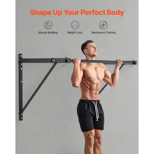 VEVOR Klimmzugstange Pull up Bar zur Wandmontage, einstellbare Tiefe 559 / 762 mm von der Wand, Oberkörper-Trainingsstangen aus Stahl, Klimmzug-Trainingsstation (200 kg belastbar), für Fitnessstudio – Bild 2