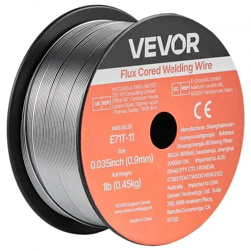 VEVOR Fülldraht 0,9 mm, MIG-Schweißdraht E71T-11, 0,45 kg Gasloser Schweißdraht mit Geringer Spritzerbildung für Alle Schweißpositionen, Selbstschützend für den Außeneinsatz (3 Rollen) – Bild 10