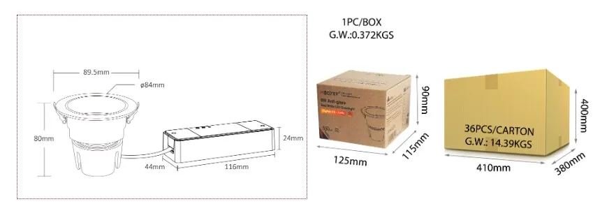 MiBoxer FUT077ZR LED Downlight 9W RGB-WW (RGB-CCT) adjust mit Zigbee 3.0 + 2,4 GHz HF – Bild 5