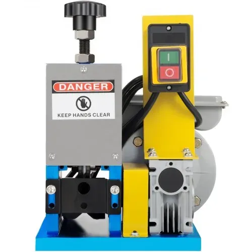 VEVOR Abisoliermaschine Elektrisch, 1,5-25 mm Kabelabisoliermaschine Elektrisch, 180 W Einphasig Kabelschälmaschine, HXSMS-025 Modell Kabelschäler mit Klinge und Handschuhen, Kabel Abisolierwerkzeug – Bild 8