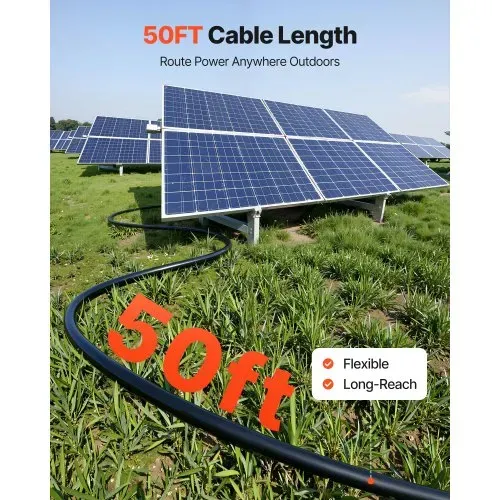 VEVOR Solarkabelverlängerung, 15,2 m Schwarz & 15,2 m Rot, 10 AWG Solarverlängerungskabel, Verzinntes Kupferkabel für Netzunabhängige Photovoltaikanlagen an Haus, Fahrzeugen, RV, Booten, IP67 – Bild 3
