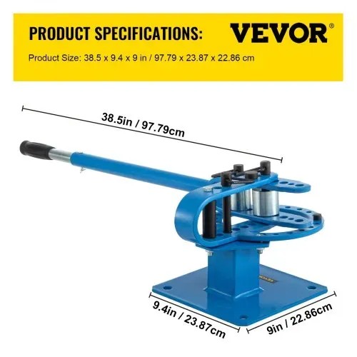 VEVOR Manuelle Biegemaschine, Winkelbieger, 112 cm Grifflänge Biegevorrichtung, 8 x 32 mm, 6 x 51 mm Kapazität Weichstahl, Winkelbiegegerät – Bild 6