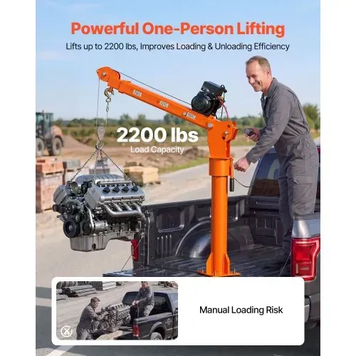 VEVOR Pickup-Kran Ladekran mit 12V Elektrischer Seilwinde 998kg Tragkraft, Hebekran für Werkstatt Baustelle Lager Forstwirtschaft, Teleskopausleger, 360° Drehkranz, Fernbedienung, Kohlenstoffstahl VEVOR Pickup-Kran Ladekran mit 12V Elektrischer Seilwinde 998kg Tragkraft, Hebekran für Werkstatt Baustelle Lager Forstwirtschaft, Teleskopausleger, 360° Drehkranz, Fernbedienung, Kohlenstoffstahl