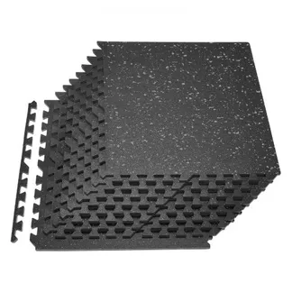 VEVOR 12 x Puzzlematte Bodenschutzmatte 610 x 610 x 14 mm, Hochdichte EVA-Schaumstoffmatte, Ineinandergreifende Fitnessmatte Gymnastikmatte Sportmatte, Trainingsmatte (Schwarz) mit Grauen Punkten VEVOR 12 x Puzzlematte Bodenschutzmatte 610 x 610 x 14 mm, Hochdichte EVA-Schaumstoffmatte, Ineinandergreifende Fitnessmatte Gymnastikmatte Sportmatte, Trainingsmatte (Schwarz) mit Grauen Punkten