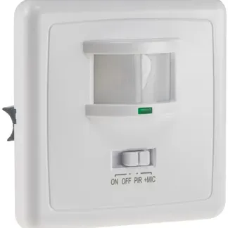 Bewegungsmelder 160° Unterputz IR & Akustik Sensor, 3-Draht, weiß Bewegungsmelder 160° Unterputz IR & Akustik Sensor, 3-Draht, weiß