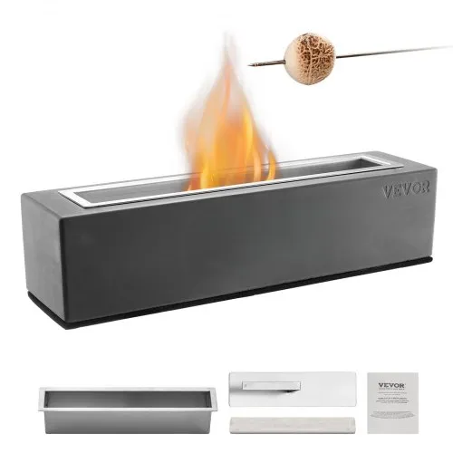VEVOR Feuerstelle, 380 x 100 x 135 mm, Tischkamin aus Beton, Feuerkorb, Feuerschale für Reinigungsalkohol, Smores-Maker, für Terrasse & Balkon mit Feuerlöscherabdeckung, quadratisch, hellgrau VEVOR Feuerstelle, 380 x 100 x 135 mm, Tischkamin aus Beton, Feuerkorb, Feuerschale für Reinigungsalkohol, Smores-Maker, für Terrasse & Balkon mit Feuerlöscherabdeckung, quadratisch, hellgrau