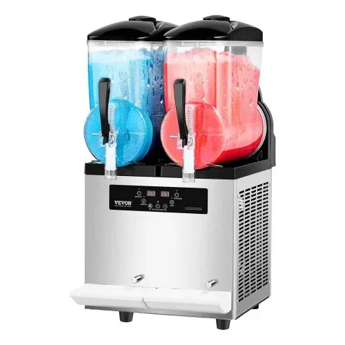 VEVOR kommerzielle Slusheis Maschine 12 L x 2 Doppeltank-Maschine für gefrorene Getränke, 96 Tassen Edelstahl Slush-Eis-Maschine mit Tastenfeld Softeis Maker für Partys Restaurants Cafés Bars – Bild 9